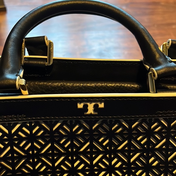 Tory Burch black laser cut purse- used once - Picture 2 of 6